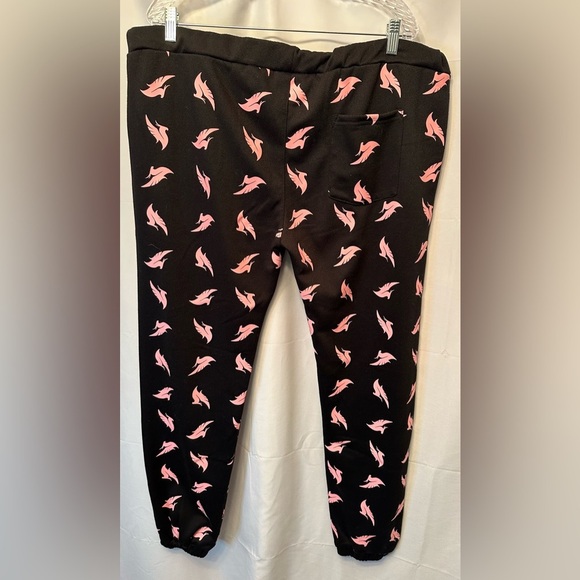 Illenium Sweatpants Joggers Size XL Black Pink Logos Drawstring Cotton 30 Inseam - Picture 7 of 9